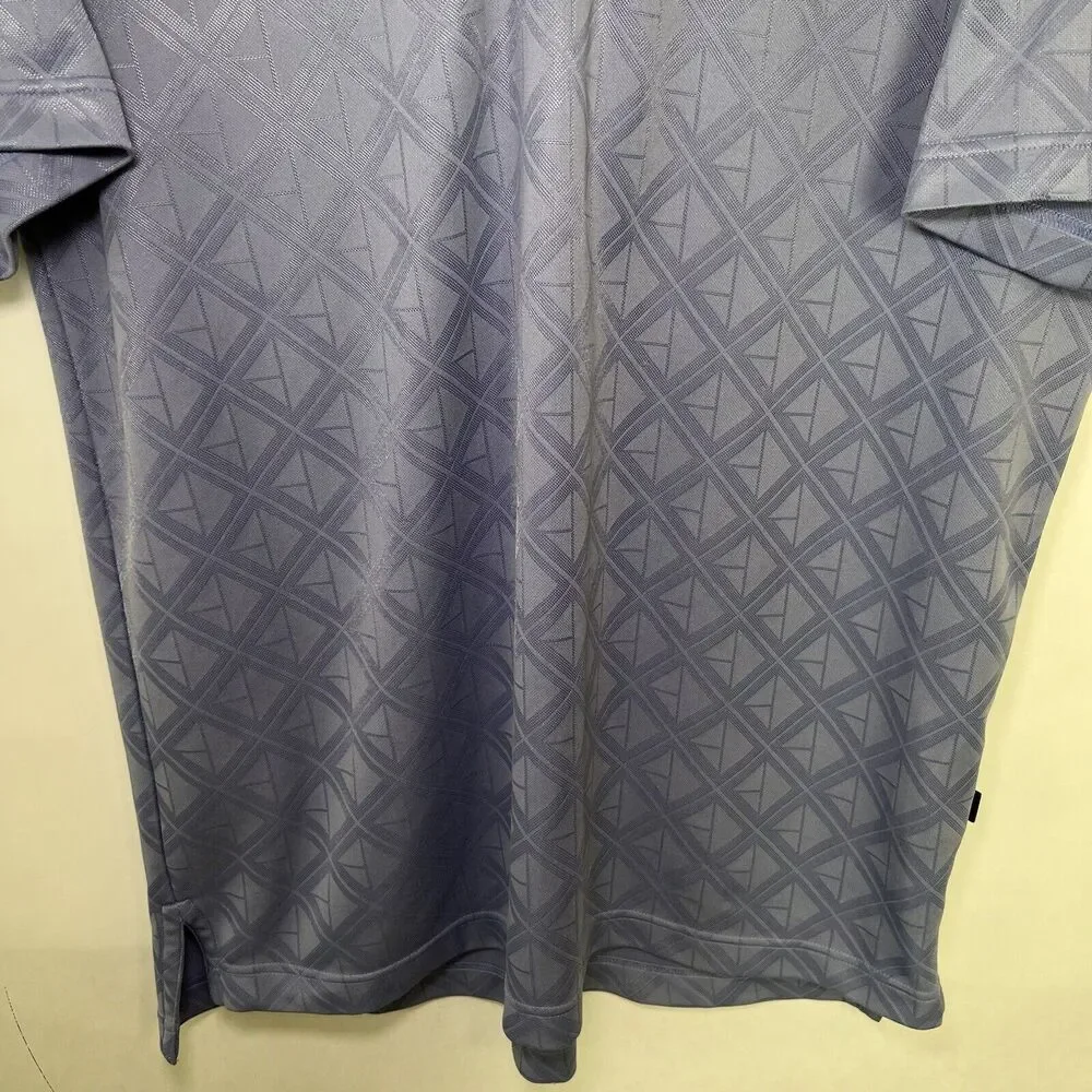 Straight Down Tullymore Golf Polo Mens Size XL Blue Geometric Diamonds Embroider - Picture 3 of 12